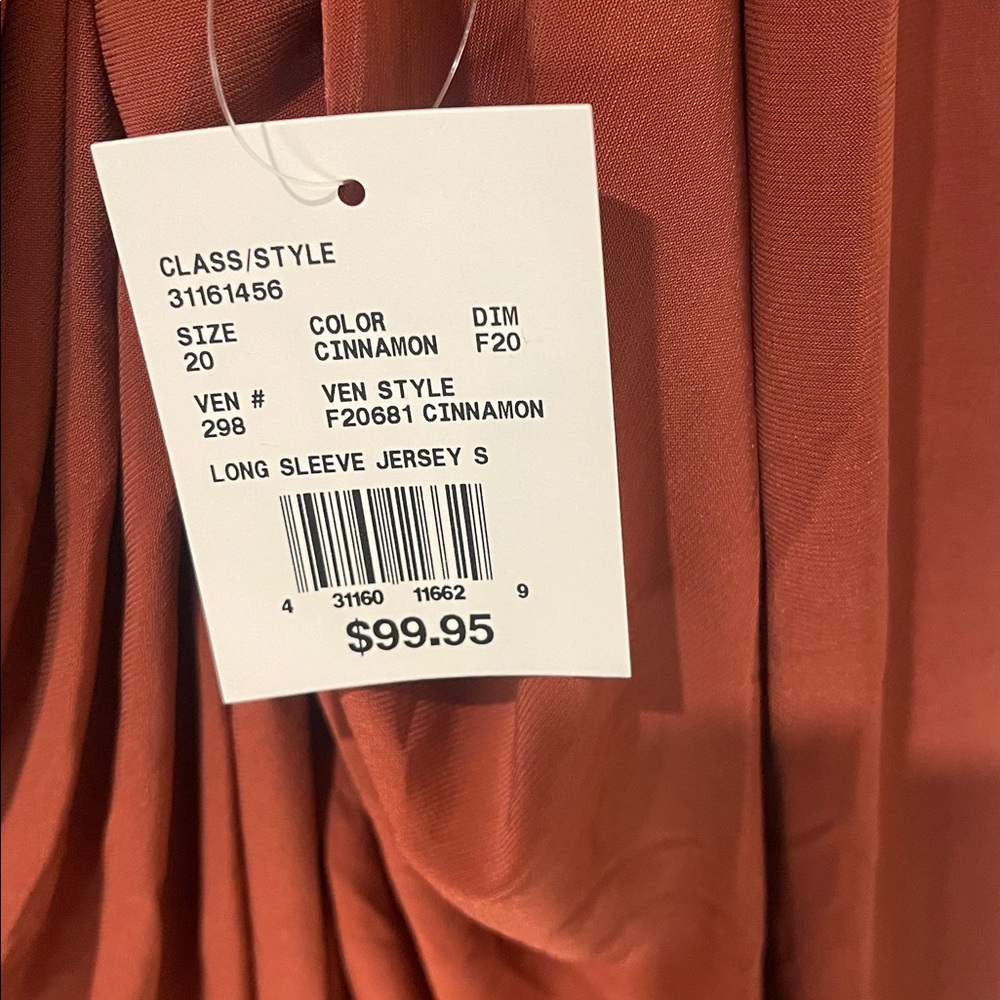 NWT Davids Bridal Cinnamon Long Sleeve Gown Plus Size 20 - Picture 5 of 13